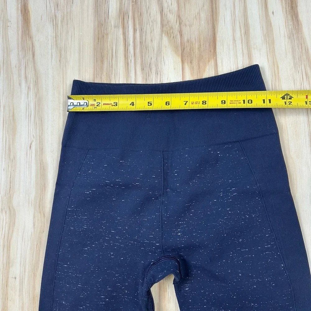Lululemon Free To Flow Seamless Leggings Midnight Blue Speckled Crop FITS Size 6